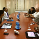 DeWayne Wickham, with arms outstretched, planned the trip of about 20 members of the National Association of Black Journalists, filmmaker/actor Tim Reid and representatives from Morgan State University to Cuba. Wickham is a past NABJ president and dean of the Morgan State University's School of Global Journalism and Communication.